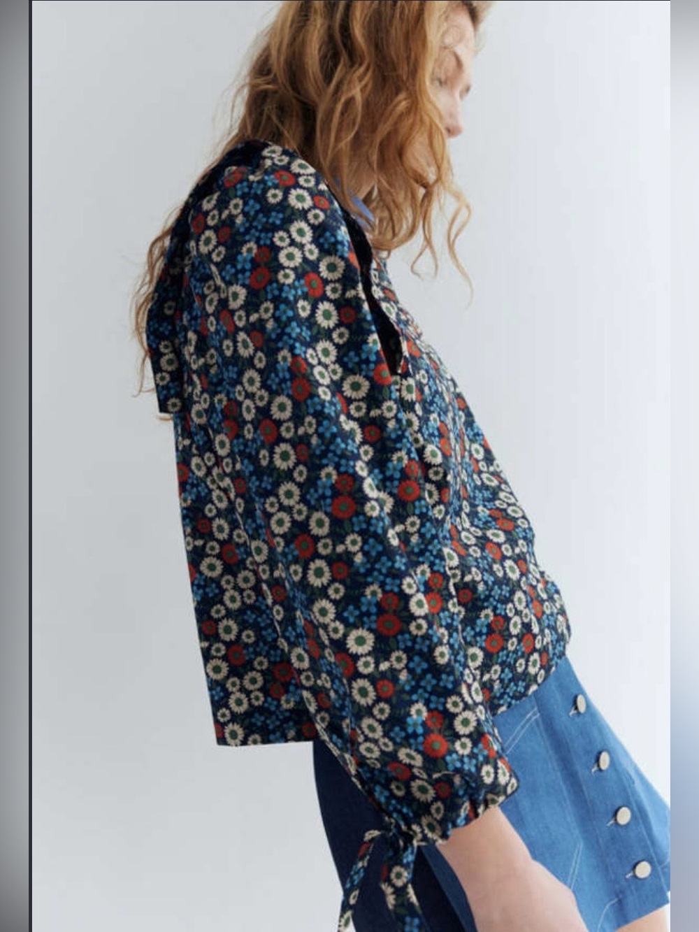 Eve Gravel 💯 Cotton Nora Blouse in Blossom Overall Daisy Print M
